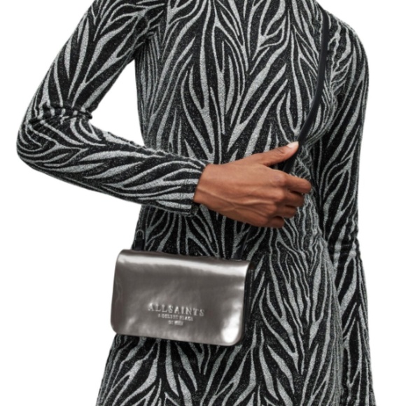 AllSaints Ludivine Metallic Leather Crossbody - Picture 3 of 7